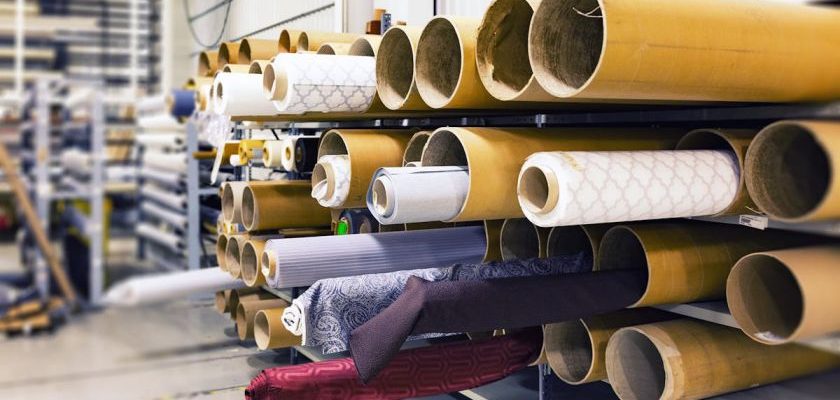 Textile Manufacturing - Rolled Textile Lot in Shallow Photo